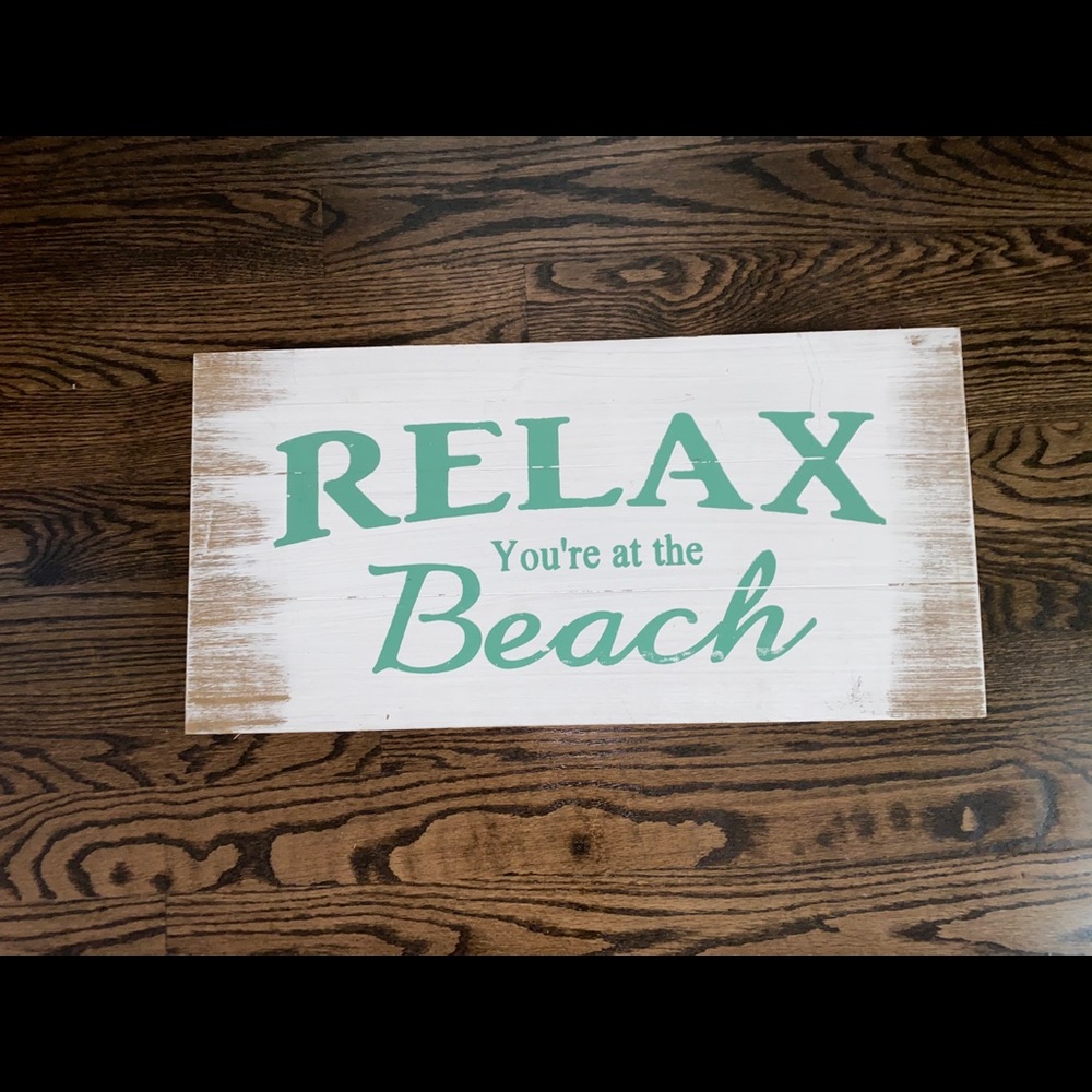 Beach wood decor sign